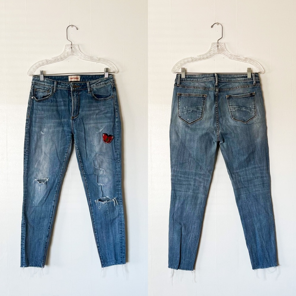 DRIFTWOOD Joyce High Rise Distressed Butterfly Jeans